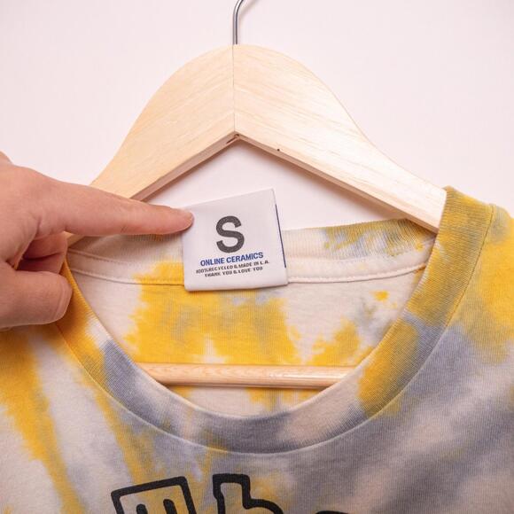 Rare Online Ceramics Save The Earth Yellow Grey Tie Dye Sz S - Picture 4 of 7